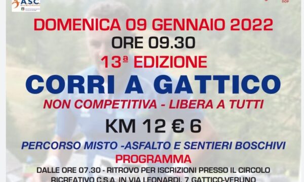 Gattico (NO) – Corri a Gattico – domenica 9 gennaio 2022