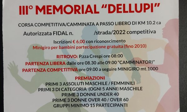 Cerano (NO) – Memorial Dellupi – domenica 26 giugno 2022