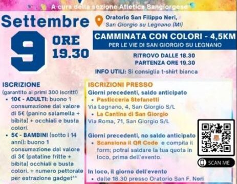 San Giorgio su Legnano (MI) – Giorgio 100 Color – venerdì 9 settembre 2022