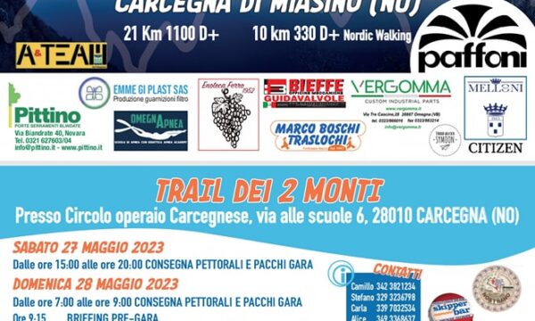 Carcegna di Miasino (NO) – Trail dei 2 monti – domenica 28 maggio 2023