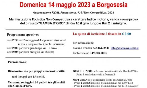 Borgosesia (VC) – Trofeo Città di Borgosesia – domenica 14 maggio 2023