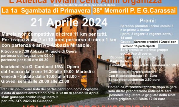 Opera (MI) – Sgambata di Primavera – domenica 21 aprile 2024